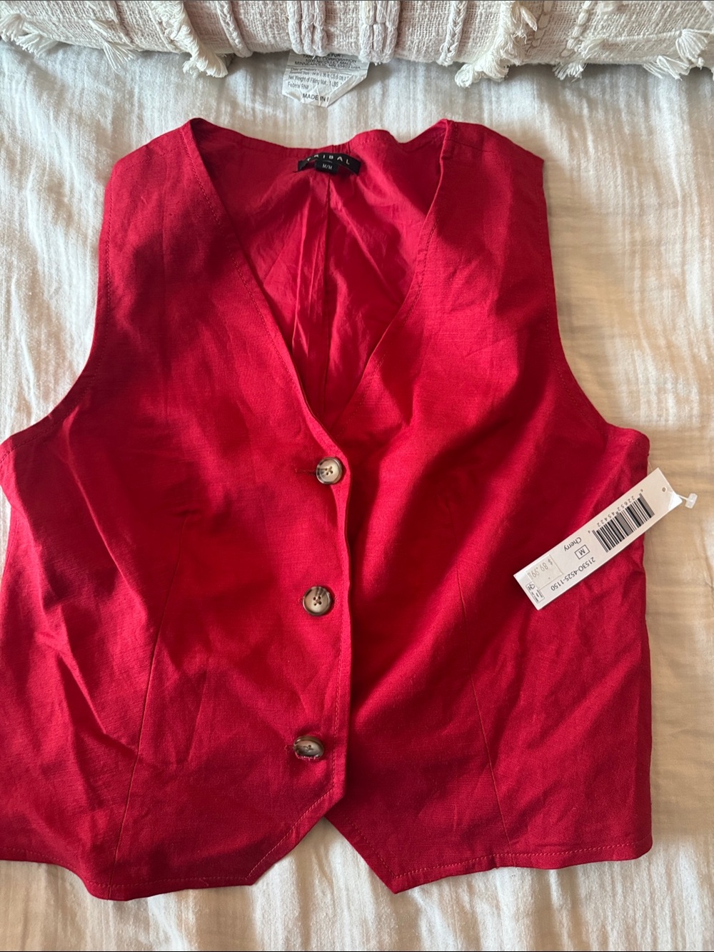 Tribal Red Sleeveless Vest